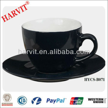 Two Tone Black Color Tea Sets Stoneware